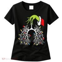 Christmas Nurse Lung Xmas Lights Funny Pulmonologist Xmas Women's T-Shirt thumb 0