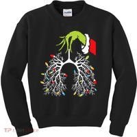 Christmas Nurse Lung Xmas Lights Funny Pulmonologist Xmas Kids Sweatshirt thumb 0