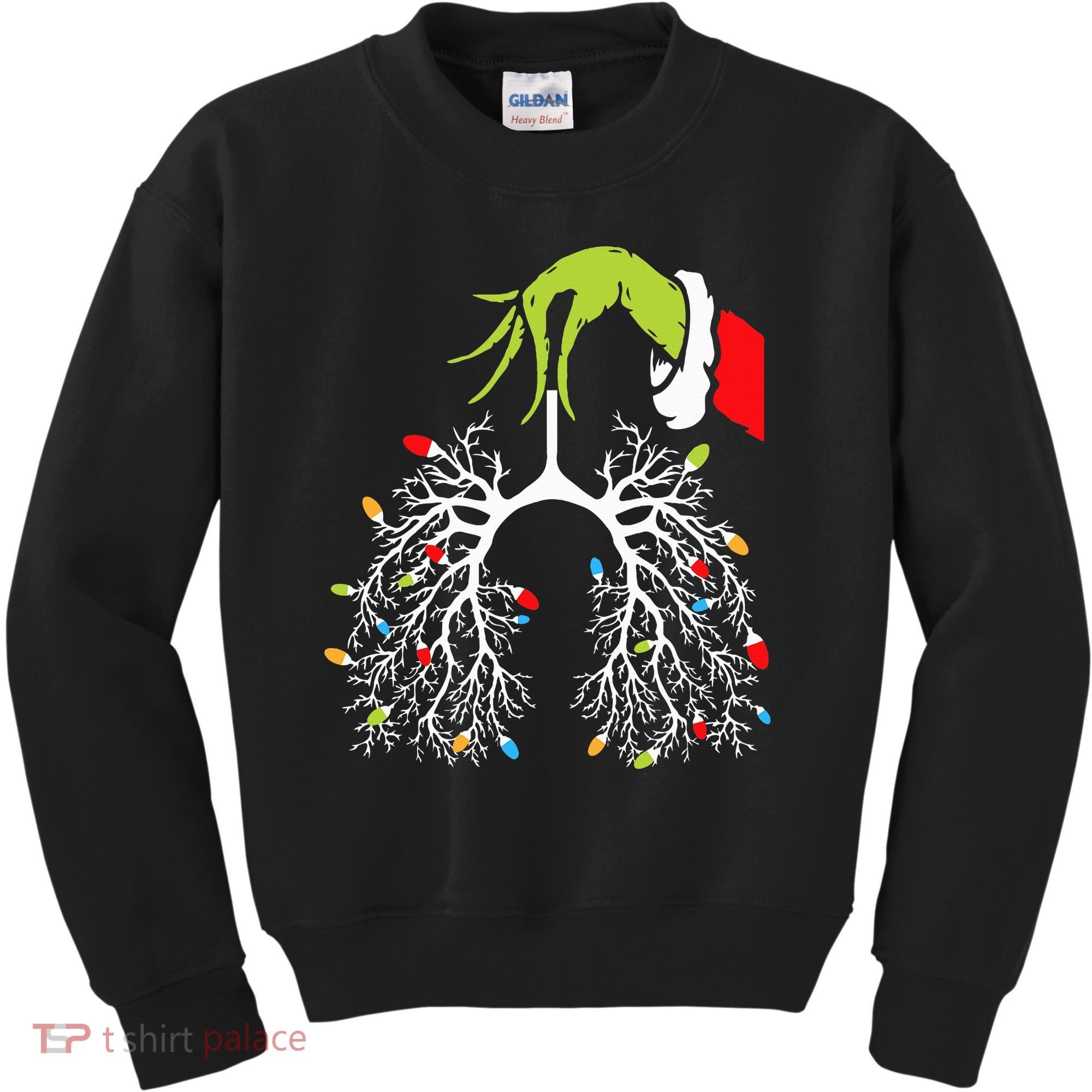 Christmas Nurse Lung Xmas Lights Funny Pulmonologist Xmas Kids Sweatshirt