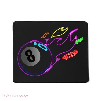 Colorful Neon Lights Eight Ball Billiards Pool Mousepad