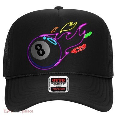 Colorful Neon Lights Eight Ball Billiards Pool Hat