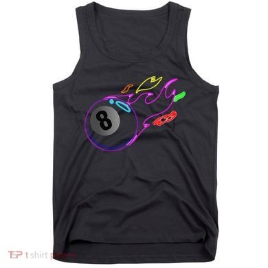 Colorful Neon Lights Eight Ball Billiards Pool Tank Top