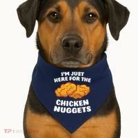Chicken Nuggets Lover Im Just Here For The Chicken Nuggets USA-Made Doggie Bandana thumb 1