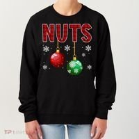 Chest Nuts Matching Chestnuts Funny Christmas Couples Xmas Women's Sweatshirt thumb 0