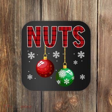 Chest Nuts Matching Chestnuts Funny Christmas Couples Xmas Coaster