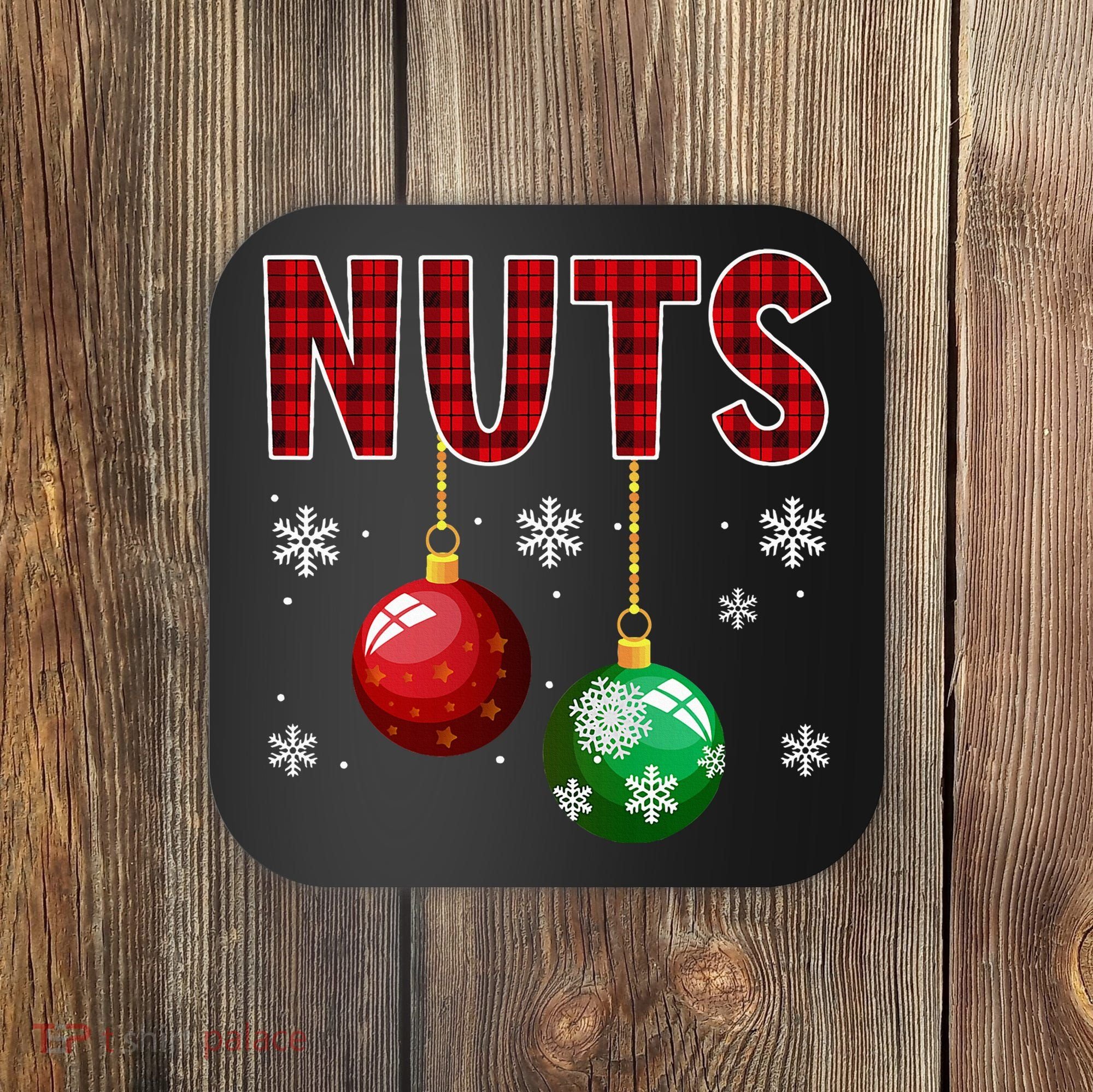 Chest Nuts Matching Chestnuts Funny Christmas Couples Xmas Coaster