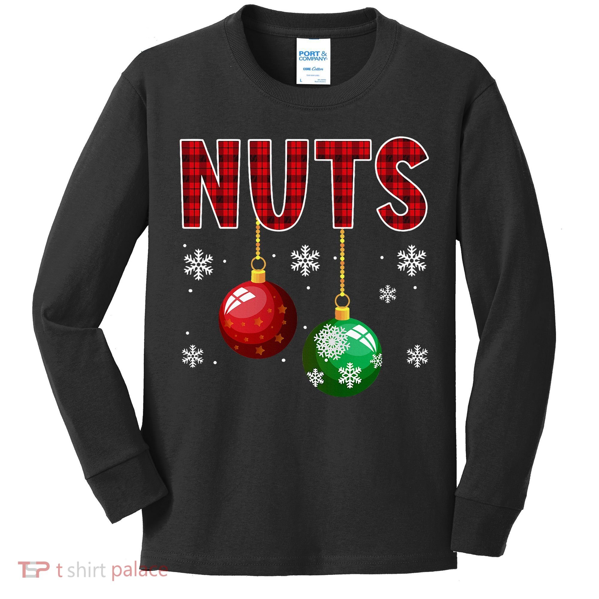 Chest Nuts Matching Chestnuts Funny Christmas Couples Xmas Kids Long Sleeve Shirt
