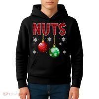 Chest Nuts Matching Chestnuts Funny Christmas Couples Nuts Kids Hoodie thumb 4