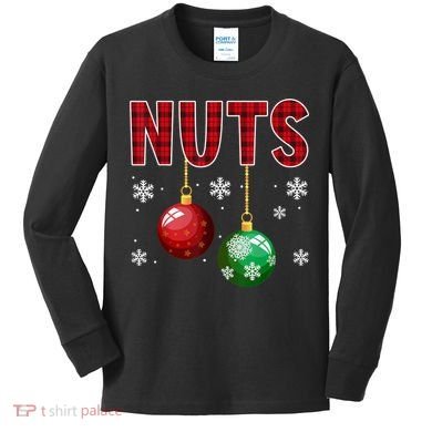 Chest Nuts Matching Chestnuts Funny Christmas Couples Nuts Kids Long Sleeve Shirt