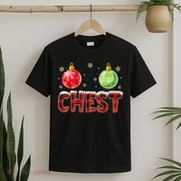 Chest Nuts Matching Chestnuts Funny Christmas Couples Chest T-Shirt thumb 2