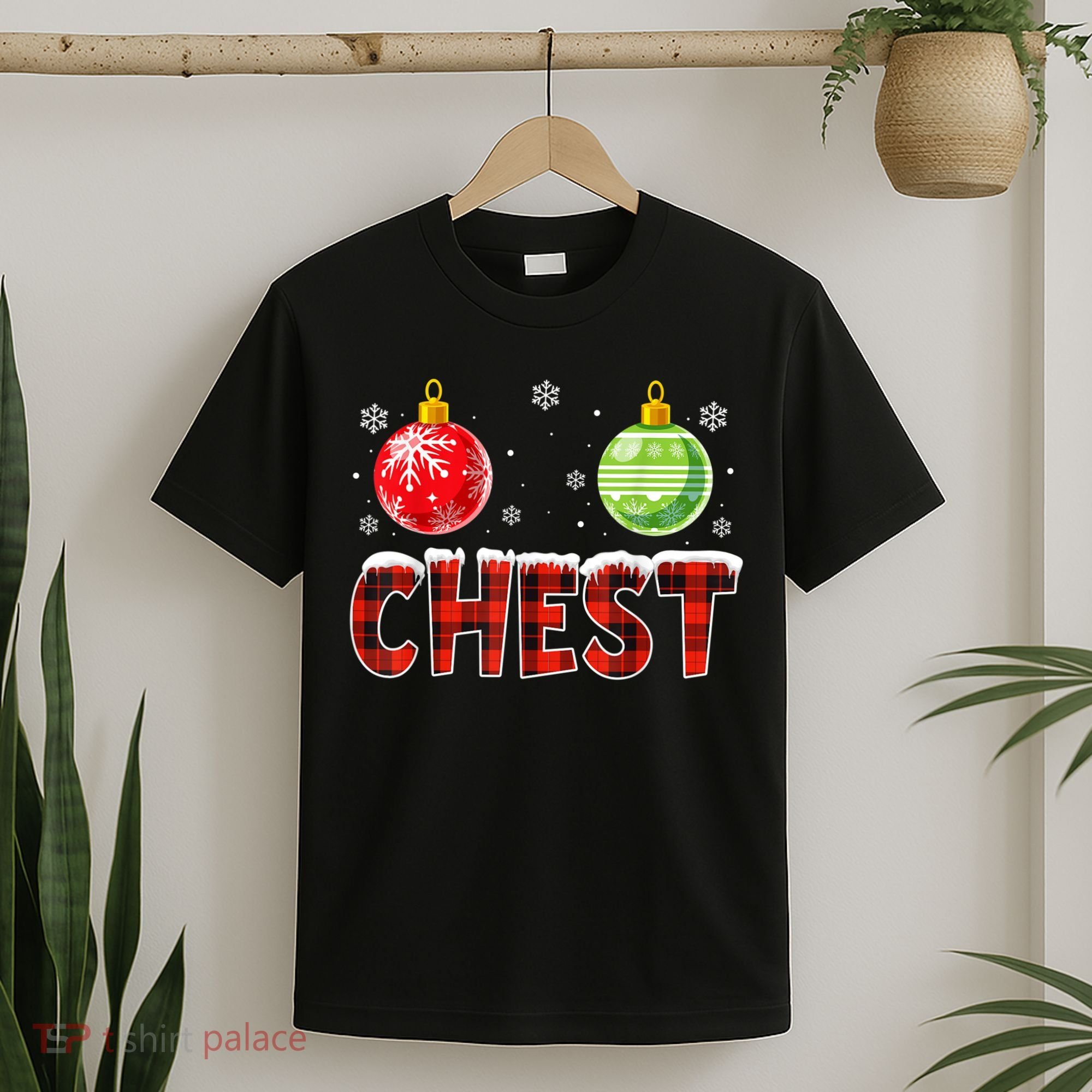 Chest Nuts Matching Chestnuts Funny Christmas Couples Chest T-Shirt