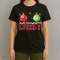 Chest Nuts Matching Chestnuts Funny Christmas Couples Chest T-Shirt thumb 4