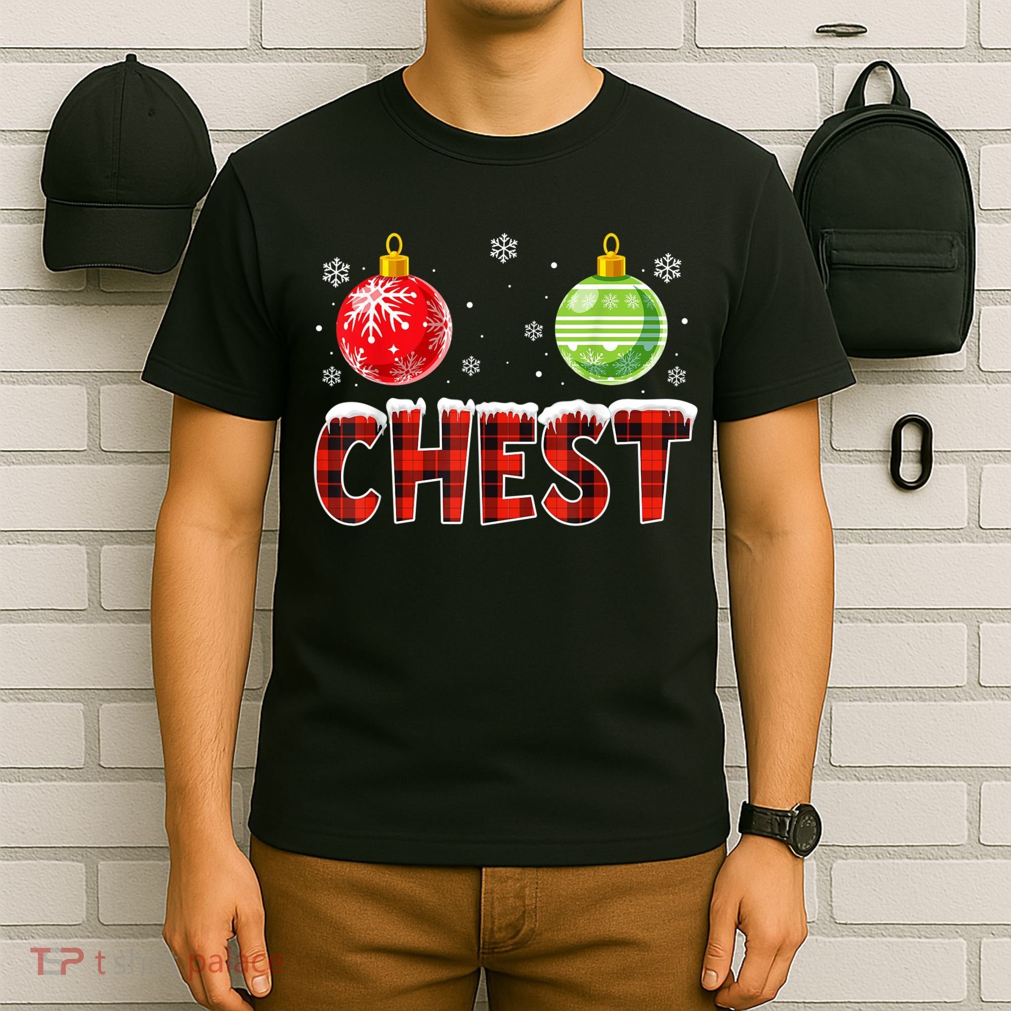 Chest Nuts Matching Chestnuts Funny Christmas Couples Chest T-Shirt