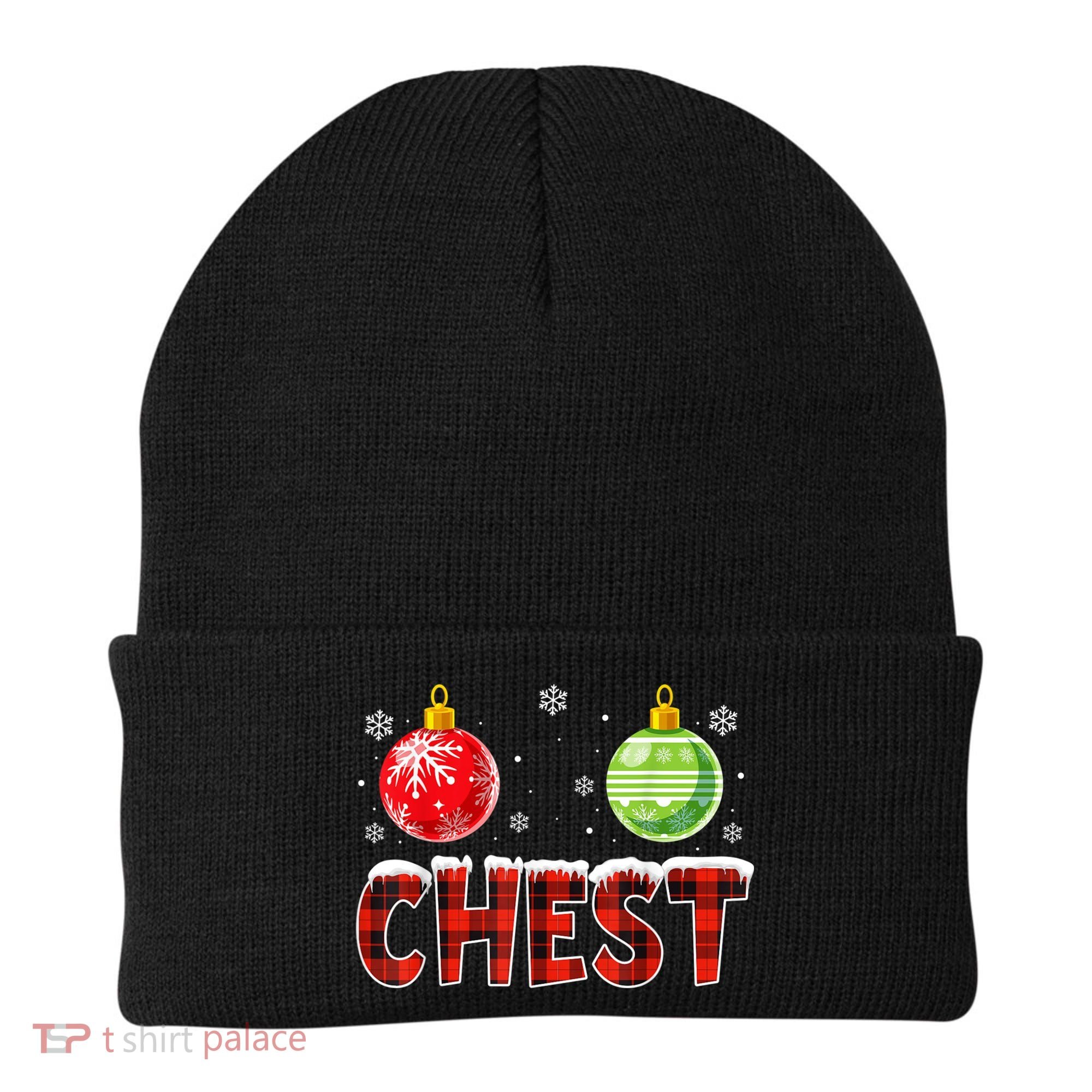 Chest Nuts Matching Chestnuts Funny Christmas Couples Chest Beanie