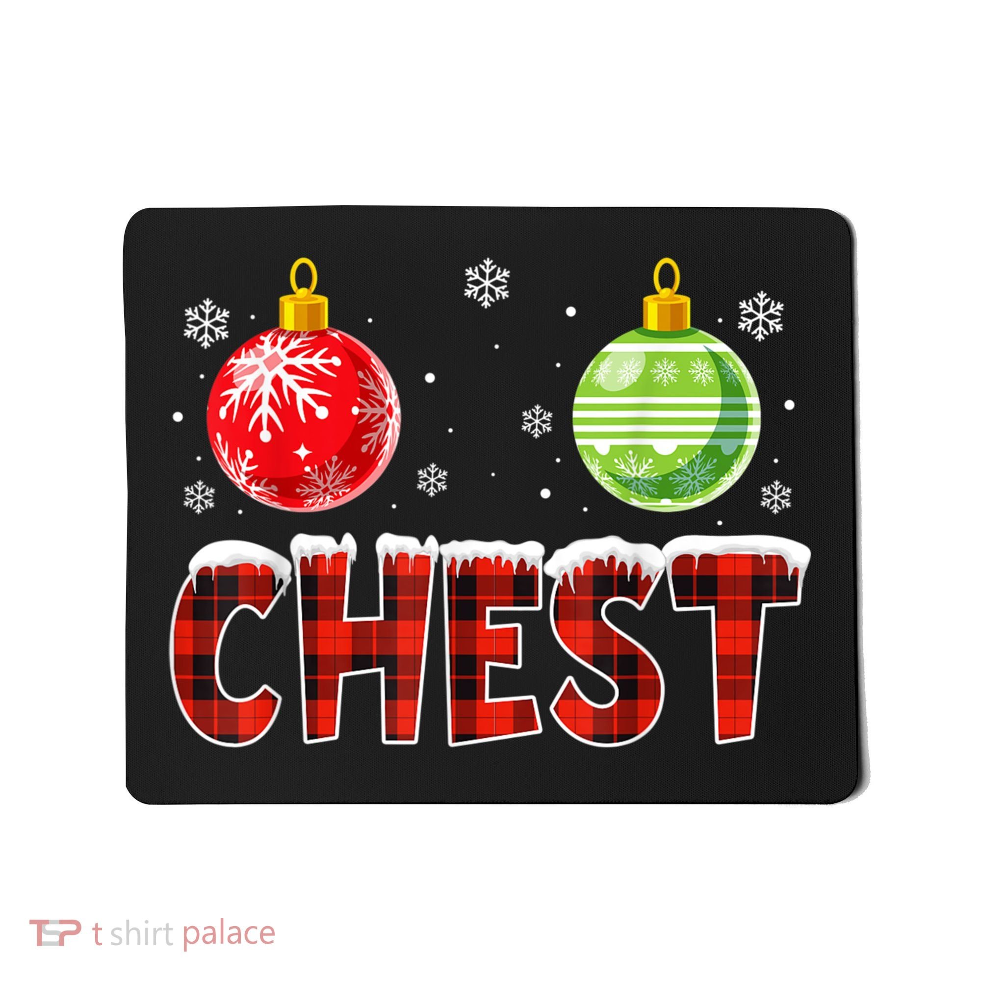 Chest Nuts Matching Chestnuts Funny Christmas Couples Chest Mousepad