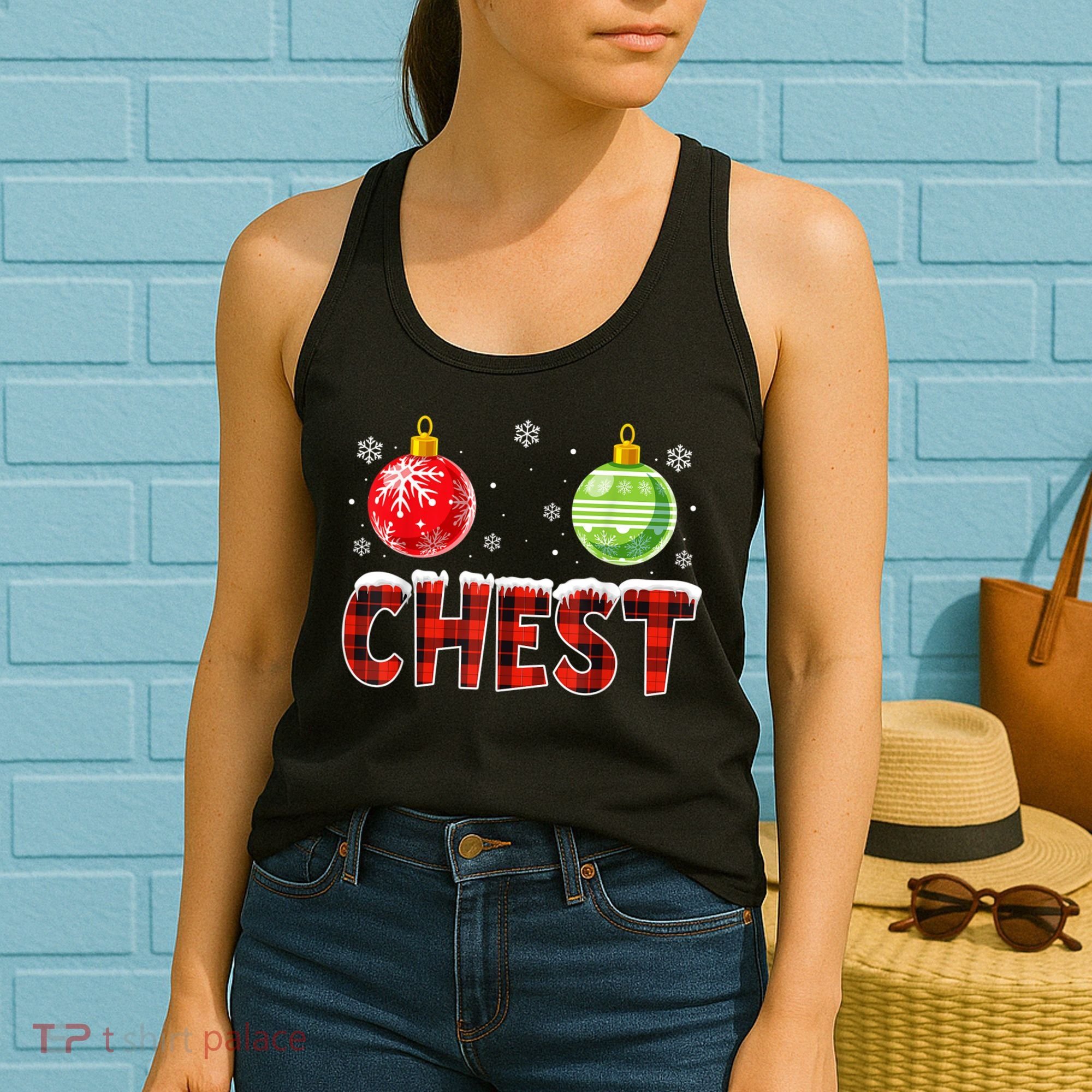 Chest Nuts Matching Chestnuts Funny Christmas Couples Chest Women's Tank Top