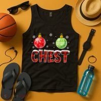 Chest Nuts Matching Chestnuts Funny Christmas Couples Chest Tank Top thumb 4
