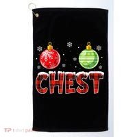 Chest Nuts Matching Chestnuts Funny Christmas Couples Chest Golf Towel thumb 0