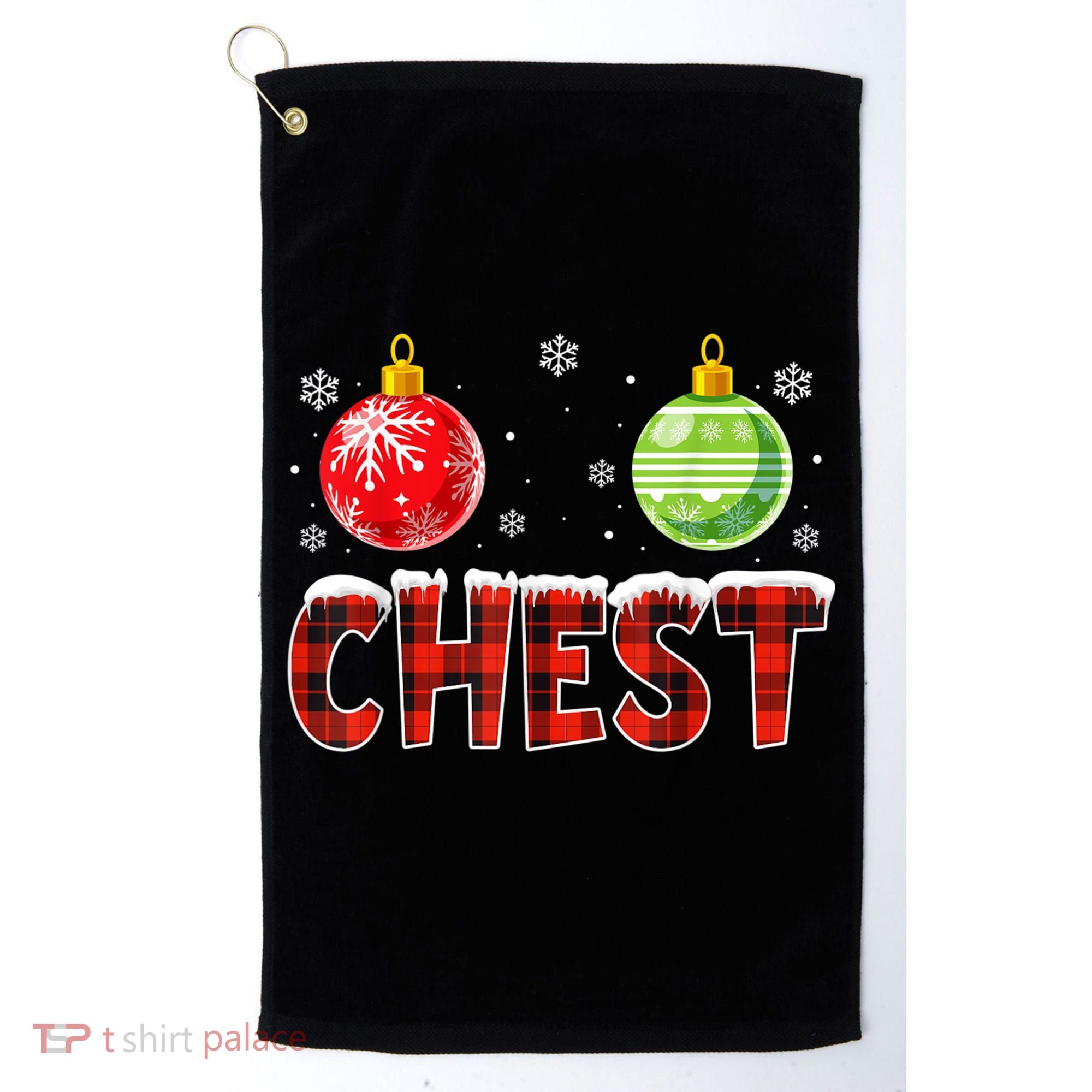 Chest Nuts Matching Chestnuts Funny Christmas Couples Chest Golf Towel