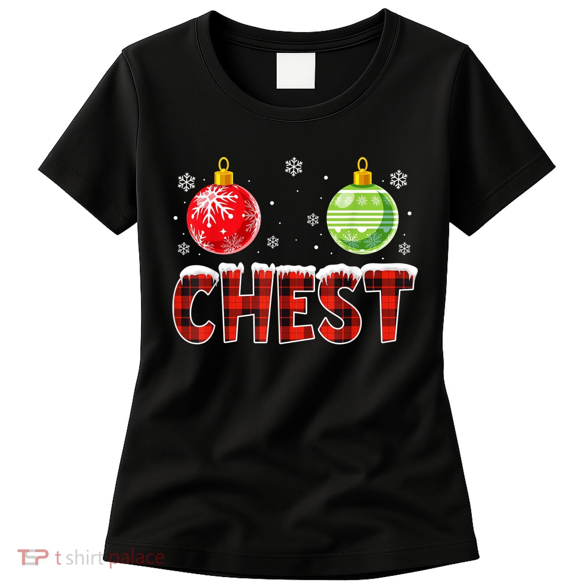 Chest Nuts Matching Chestnuts Funny Christmas Couples Chest Women's T-Shirt