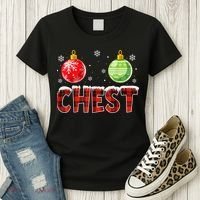 Chest Nuts Matching Chestnuts Funny Christmas Couples Chest Women's T-Shirt thumb 3