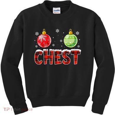 Chest Nuts Matching Chestnuts Funny Christmas Couples Chest Kids Sweatshirt