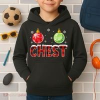Chest Nuts Matching Chestnuts Funny Christmas Couples Chest Kids Hoodie thumb 2