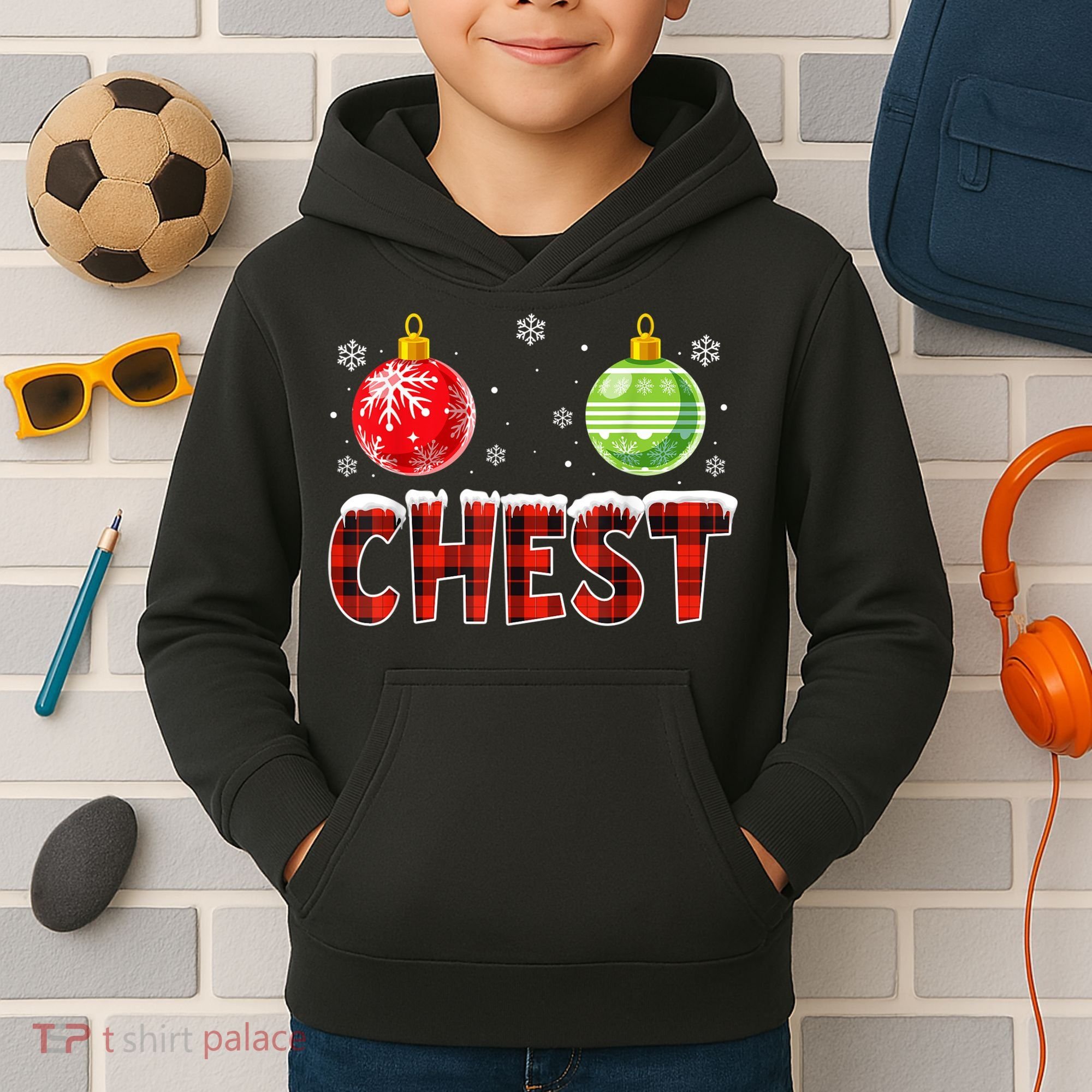 Chest Nuts Matching Chestnuts Funny Christmas Couples Chest Kids Hoodie