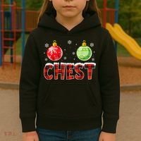 Chest Nuts Matching Chestnuts Funny Christmas Couples Chest Kids Hoodie thumb 3