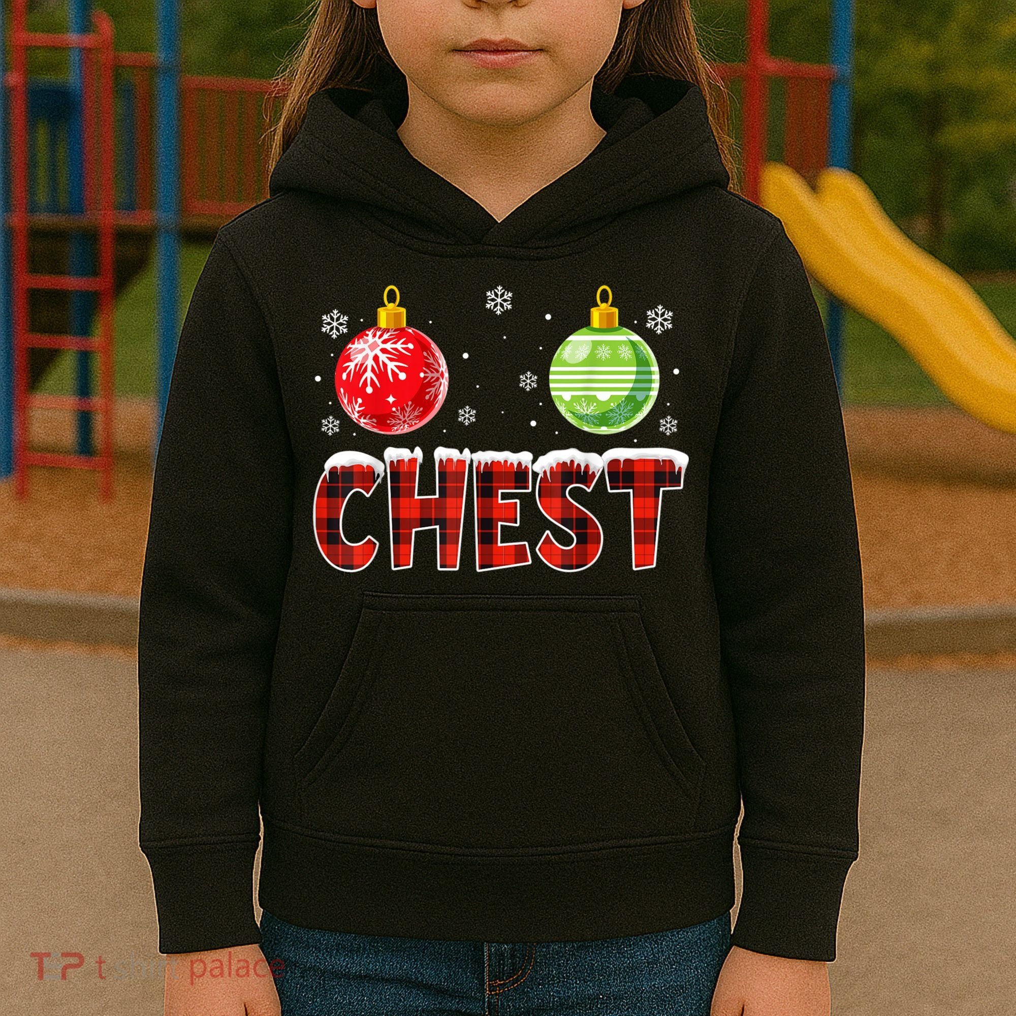 Chest Nuts Matching Chestnuts Funny Christmas Couples Chest Kids Hoodie
