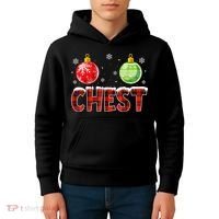 Chest Nuts Matching Chestnuts Funny Christmas Couples Chest Kids Hoodie thumb 4