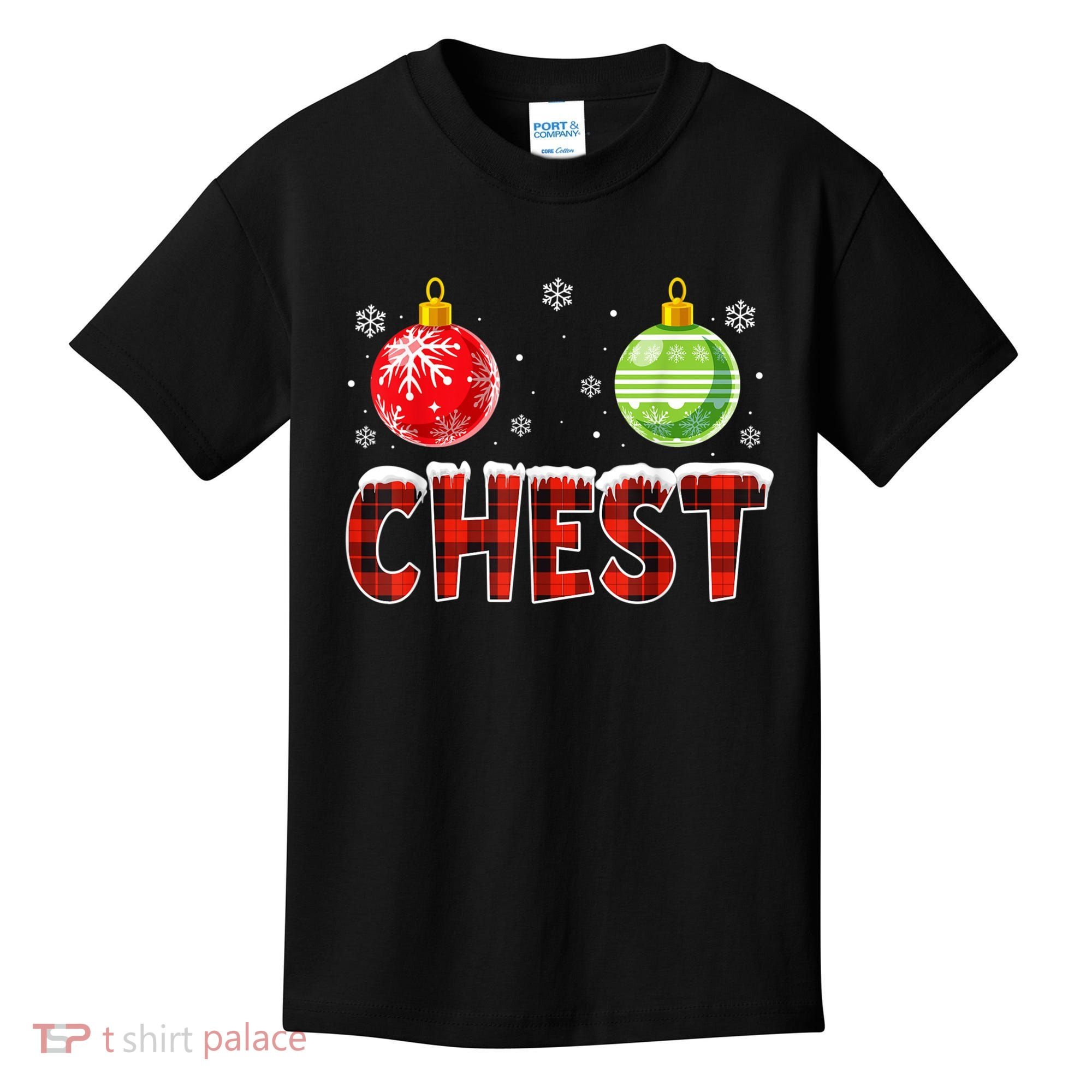 Chest Nuts Matching Chestnuts Funny Christmas Couples Chest Kids T-Shirt