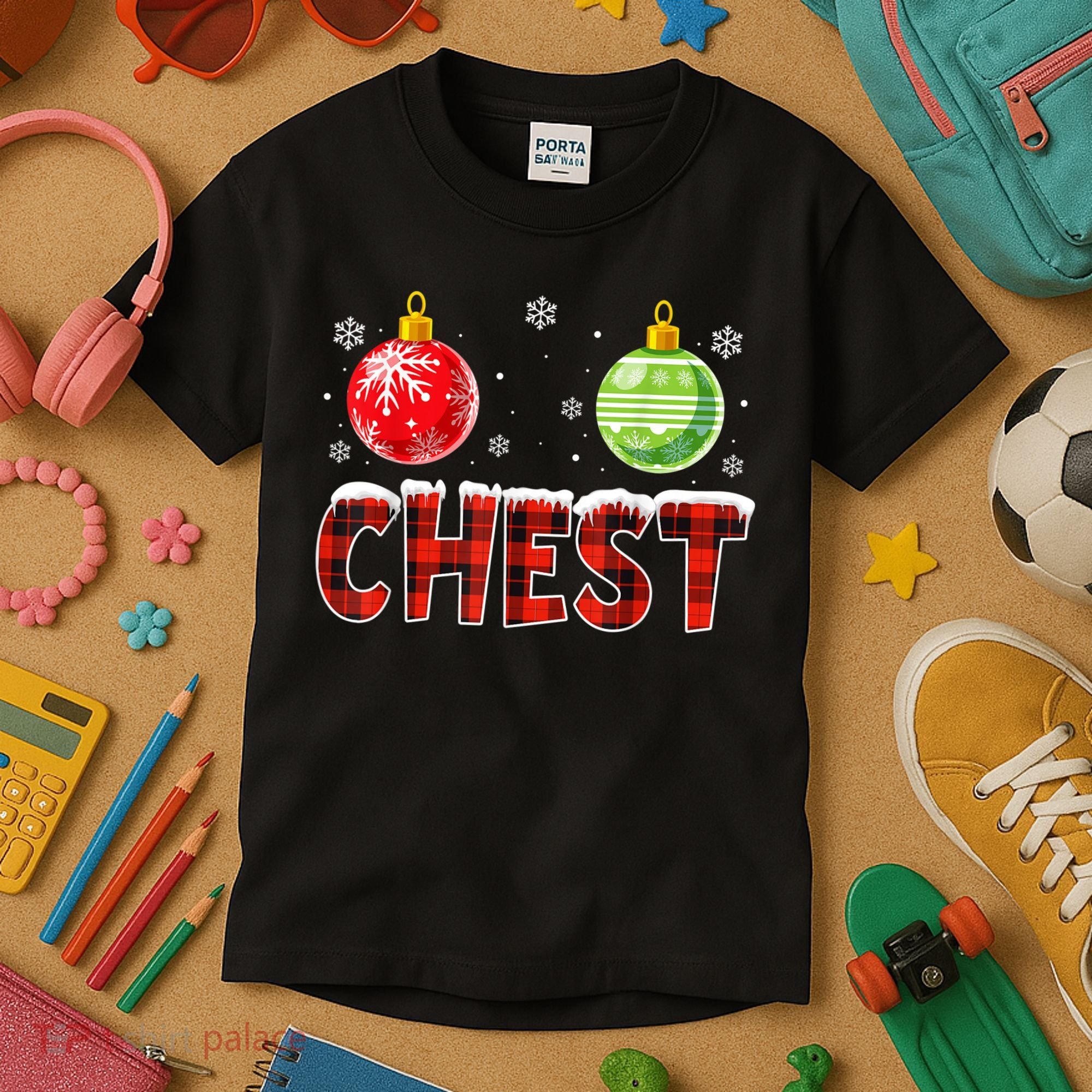 Chest Nuts Matching Chestnuts Funny Christmas Couples Chest Kids T-Shirt