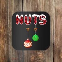 Chest Nuts Matching Christmas Pajamas For Couples Adults Coaster thumb 0