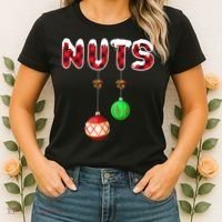Chest Nuts Matching Christmas Pajamas For Couples Adults Women's T-Shirt thumb 2