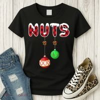 Chest Nuts Matching Christmas Pajamas For Couples Adults Women's T-Shirt thumb 3