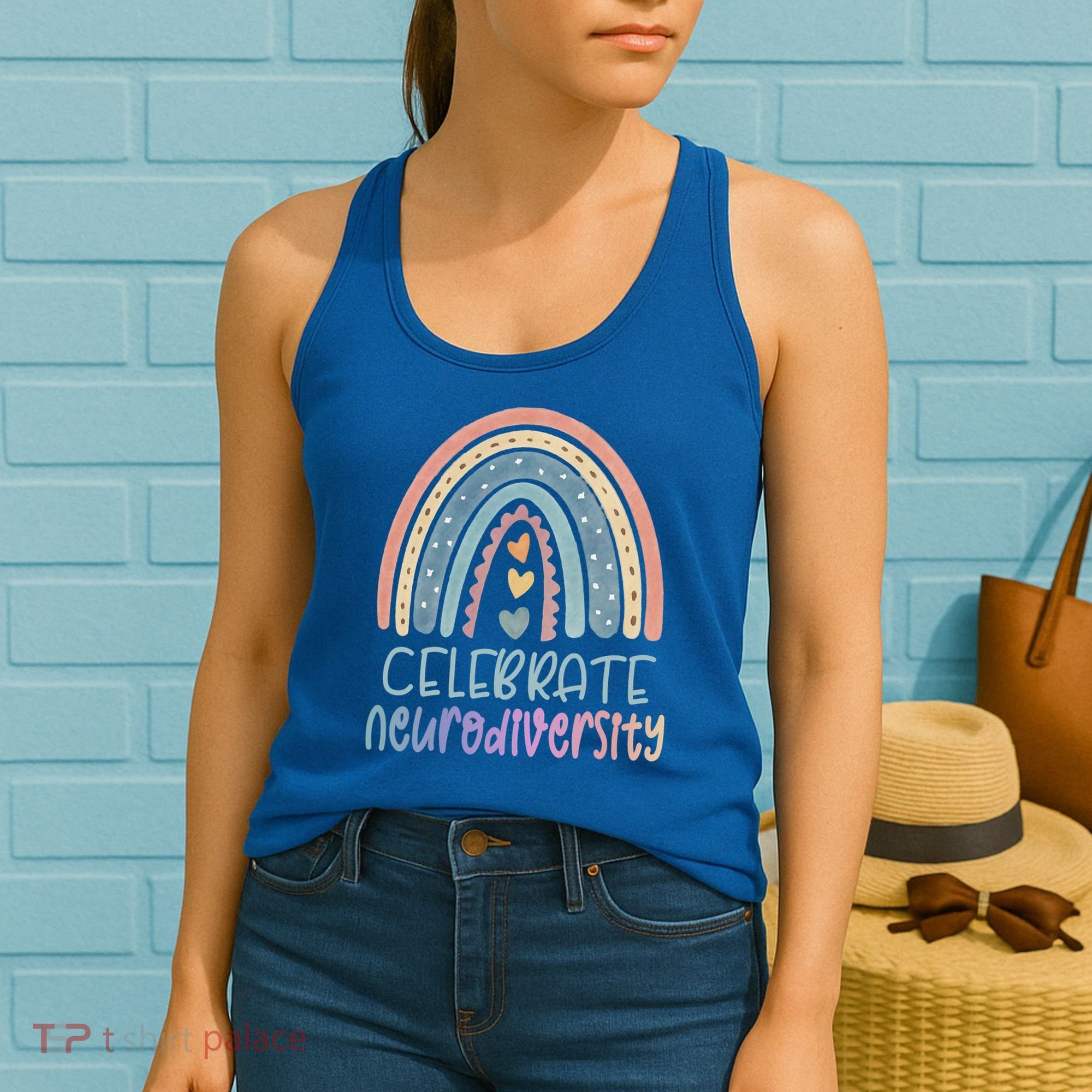 Celebrate Neurodiversity Mental Health Autism Awareness Cute Gift Women's Tank Top