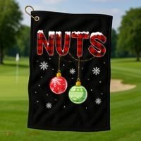 Chest Nuts Matching Chestnuts Funny Christmas Couples Nuts Gift Golf Towel thumb 1