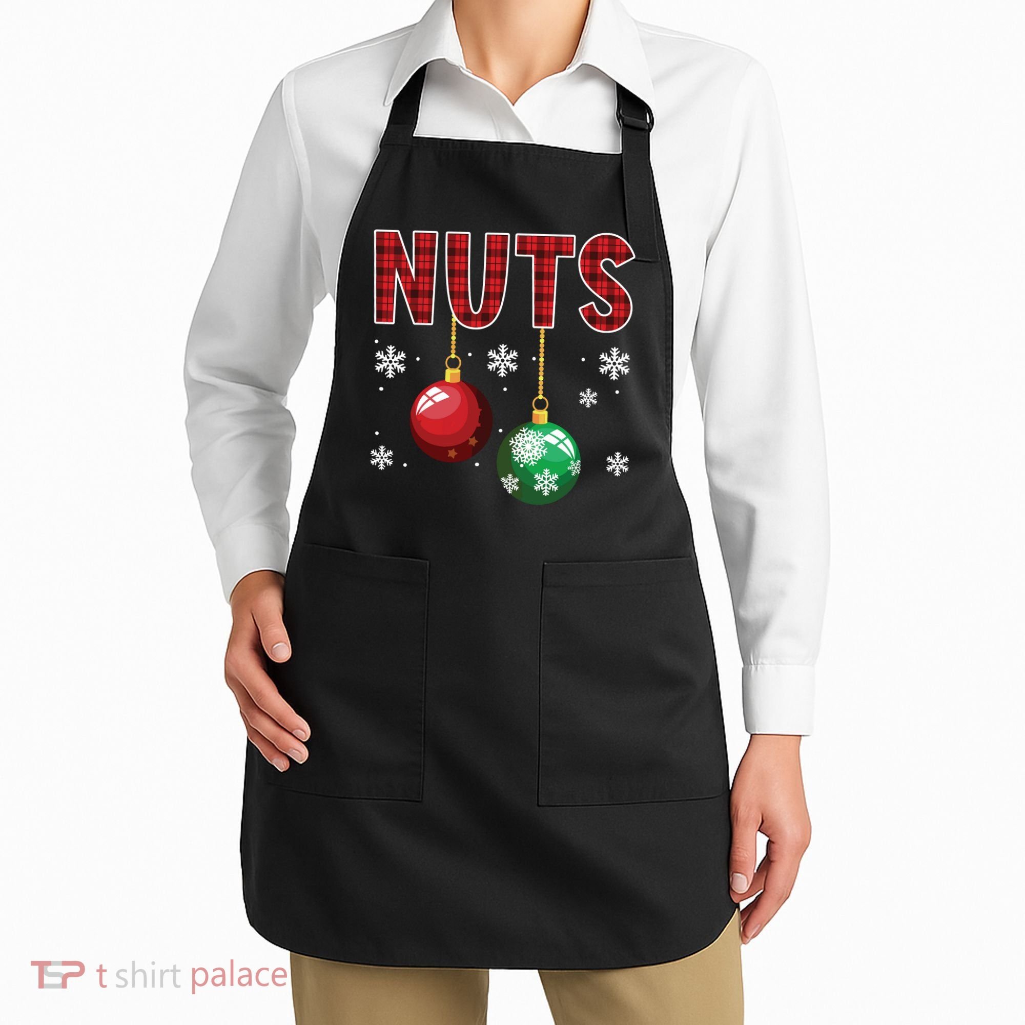 Chest Nuts Matching Chestnuts Funny Christmas Couples Nuts Apron