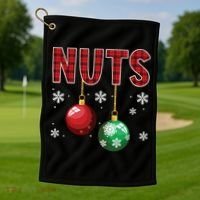 Chest Nuts Matching Chestnuts Funny Christmas Couples Nuts Golf Towel thumb 1