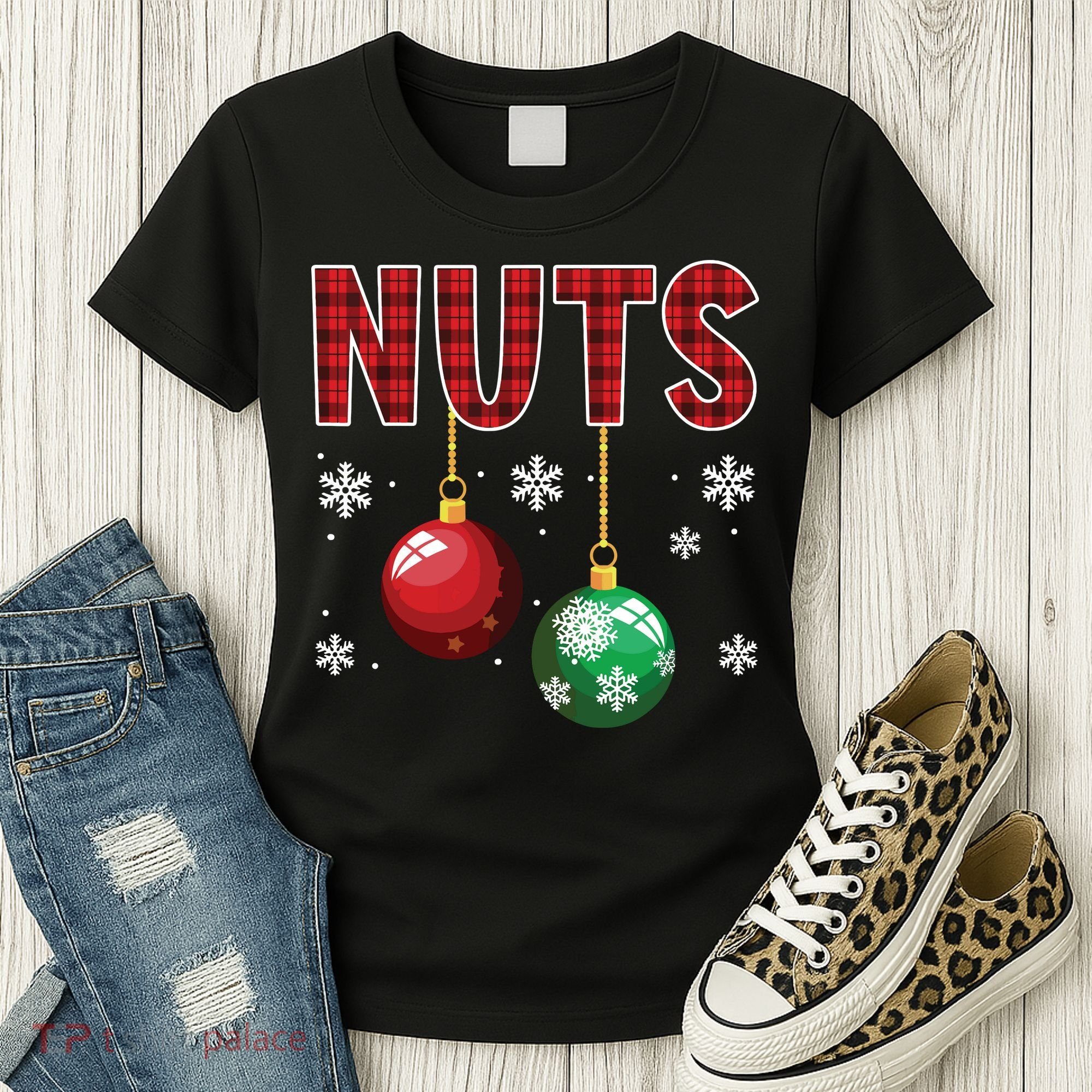 Chest Nuts Matching Chestnuts Funny Christmas Couples Nuts Women's T-Shirt