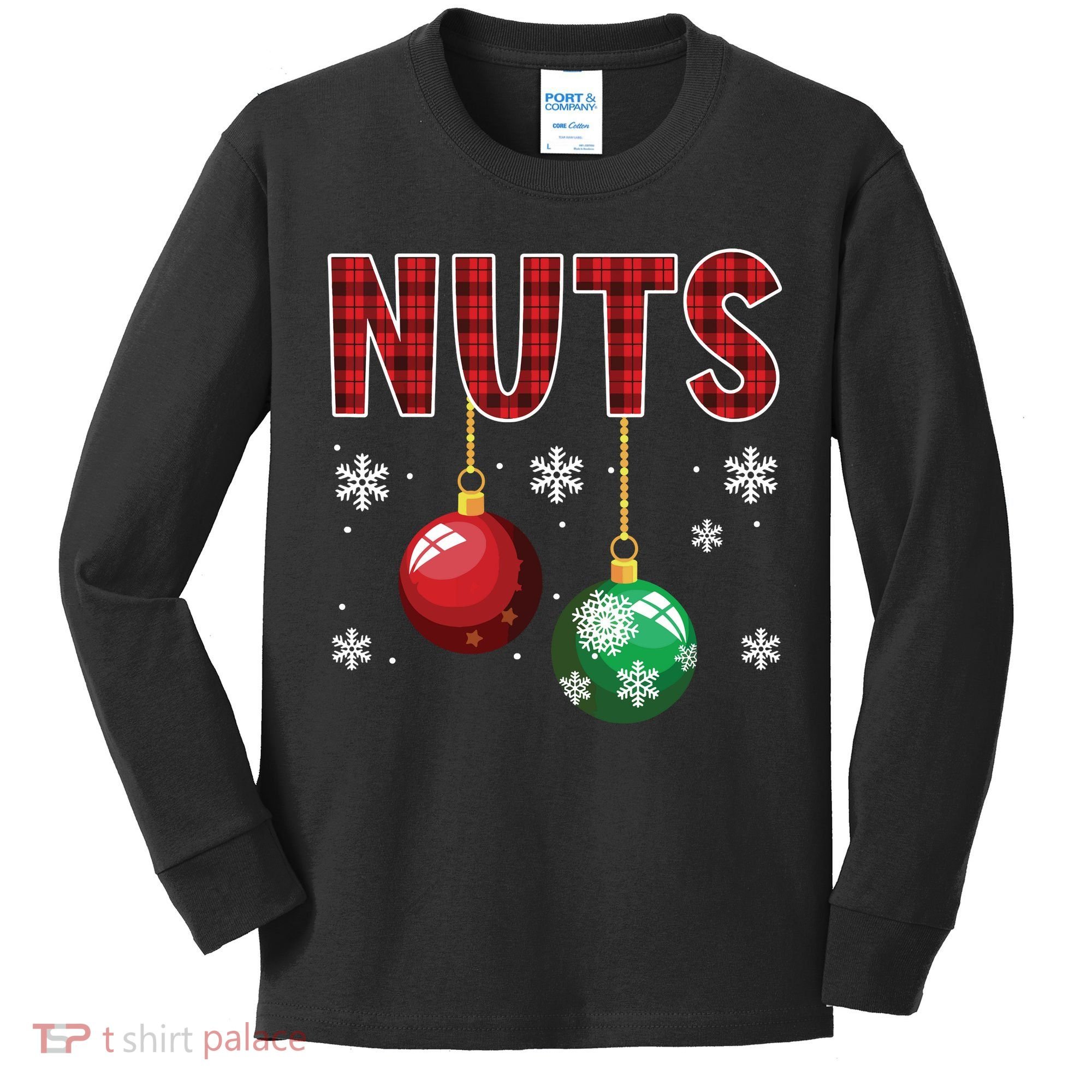 Chest Nuts Matching Chestnuts Funny Christmas Couples Nuts Kids Long Sleeve Shirt