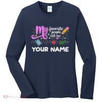 Custom Name My Favorite People Call Me Women's Long Sleeve Shirt thumb 0