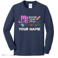 Custom Name My Favorite People Call Me Kids Long Sleeve Shirt thumb 0