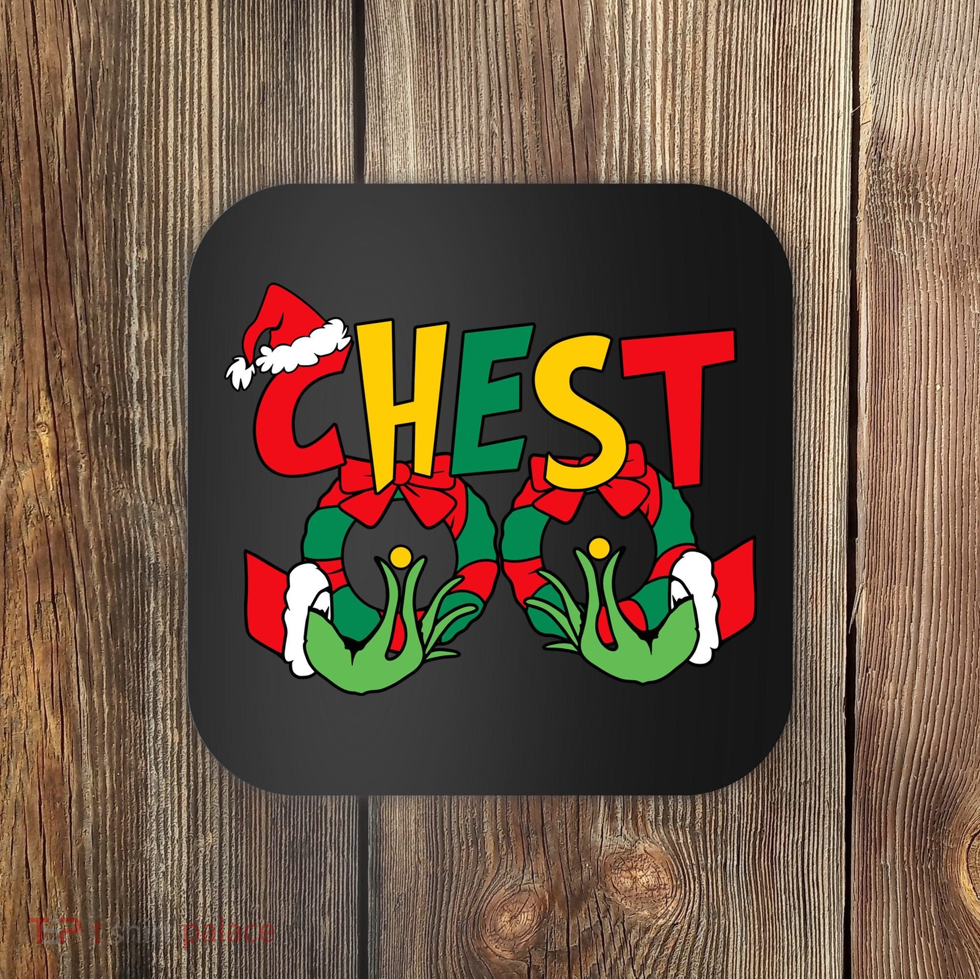 Chest Nuts Matching Chestnuts Funny Christmas Couples Nuts Coaster