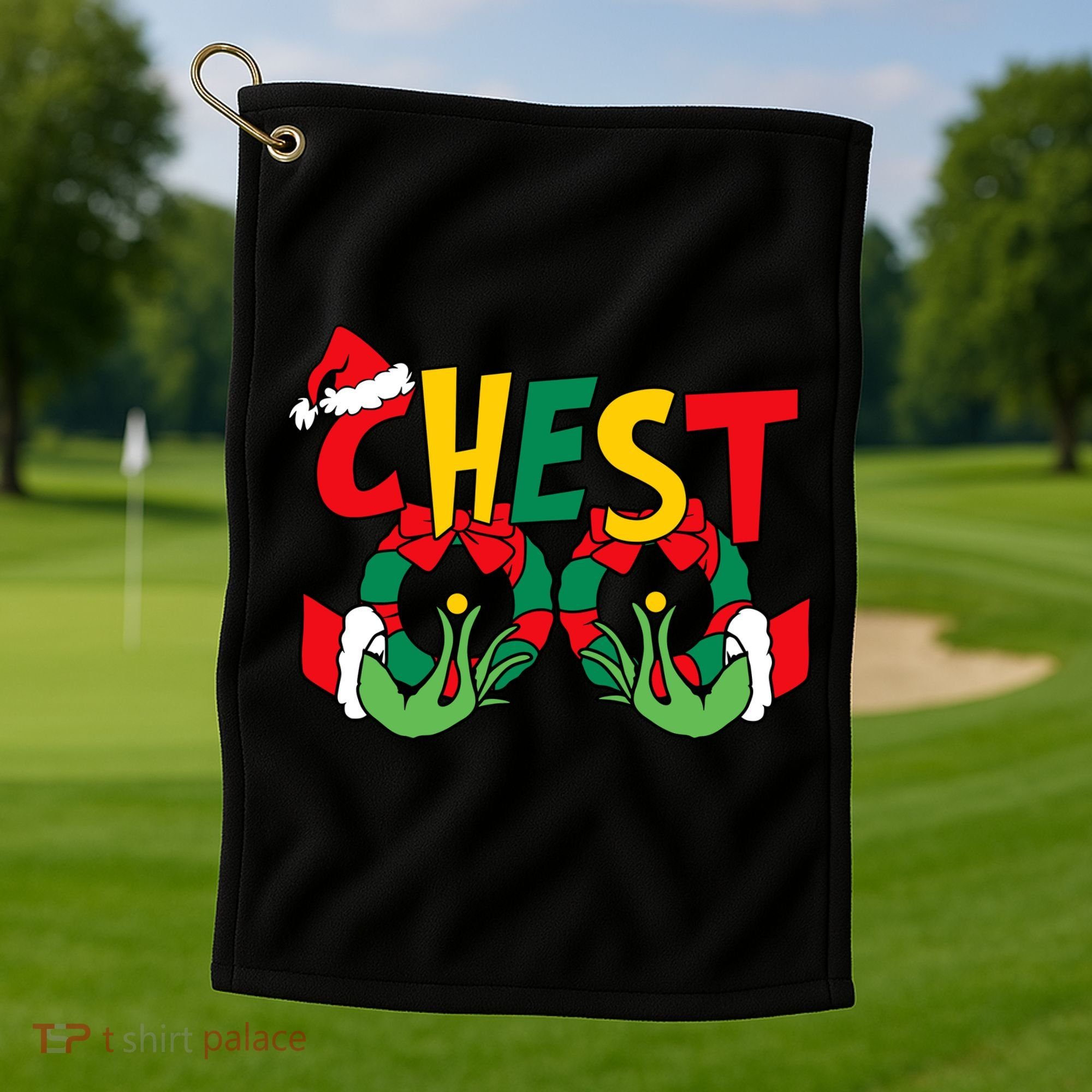 Chest Nuts Matching Chestnuts Funny Christmas Couples Nuts Golf Towel