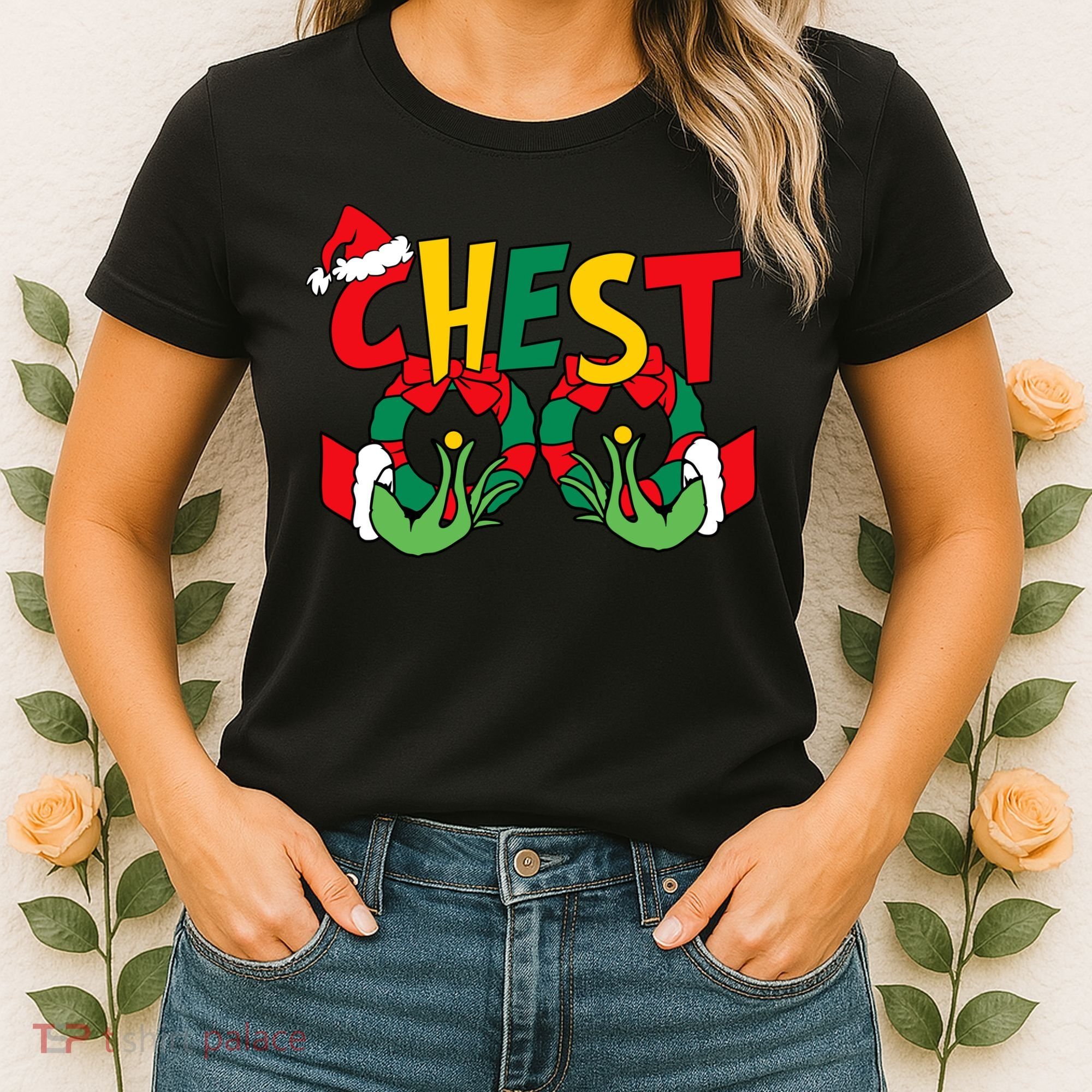 Chest Nuts Matching Chestnuts Funny Christmas Couples Nuts Women's T-Shirt