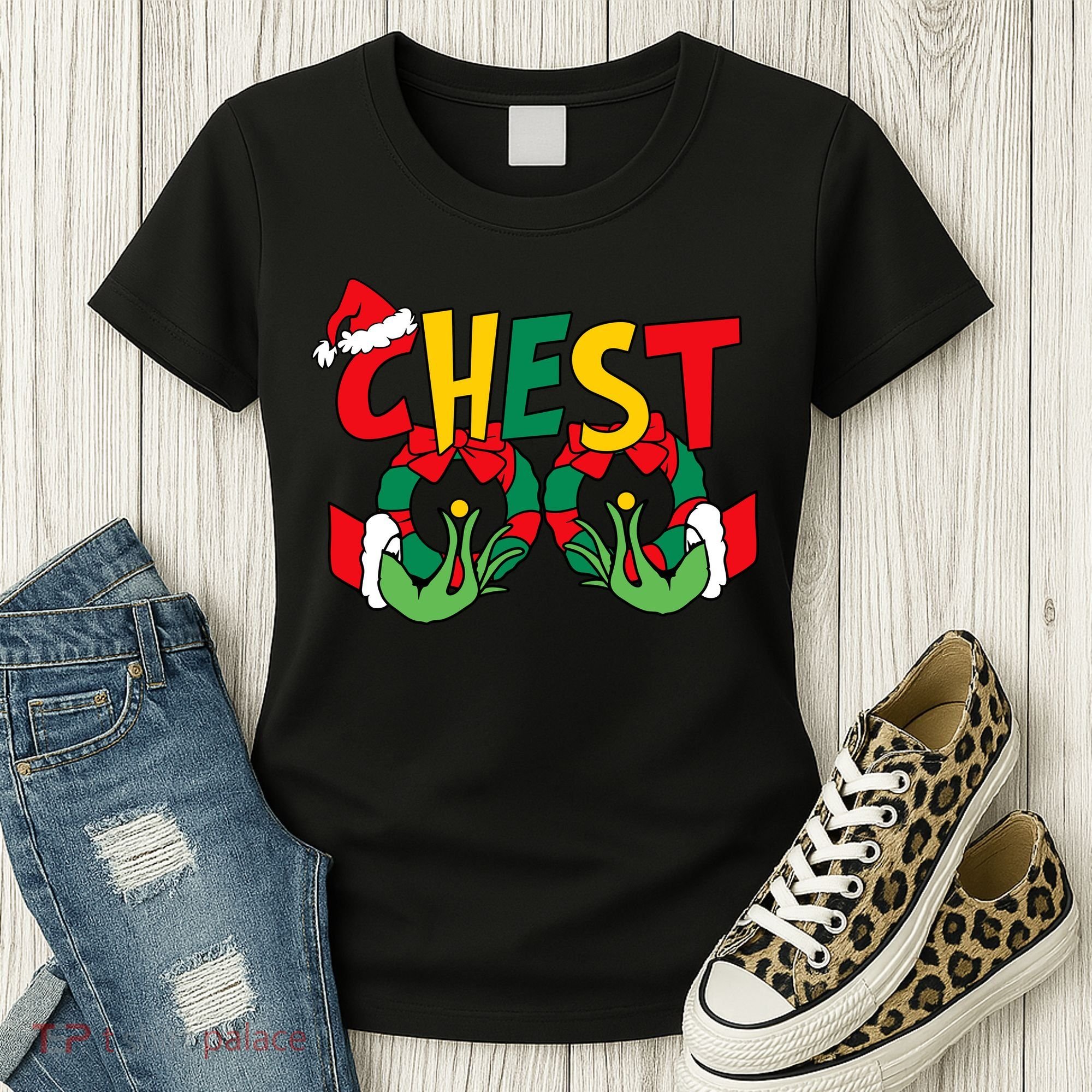 Chest Nuts Matching Chestnuts Funny Christmas Couples Nuts Women's T-Shirt