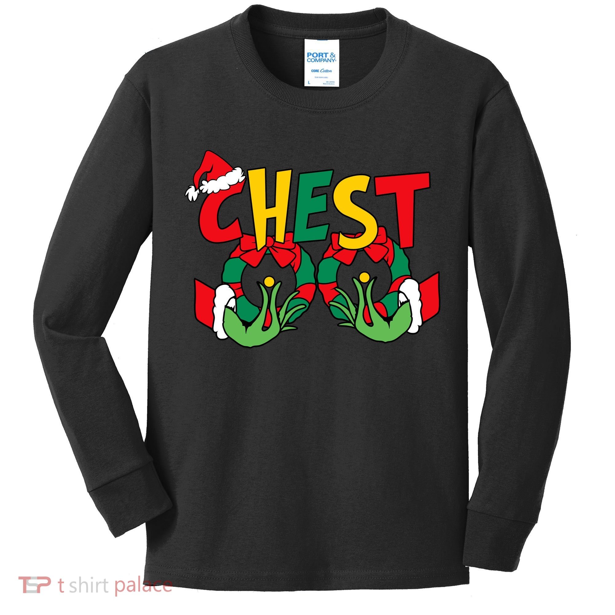 Chest Nuts Matching Chestnuts Funny Christmas Couples Nuts Kids Long Sleeve Shirt