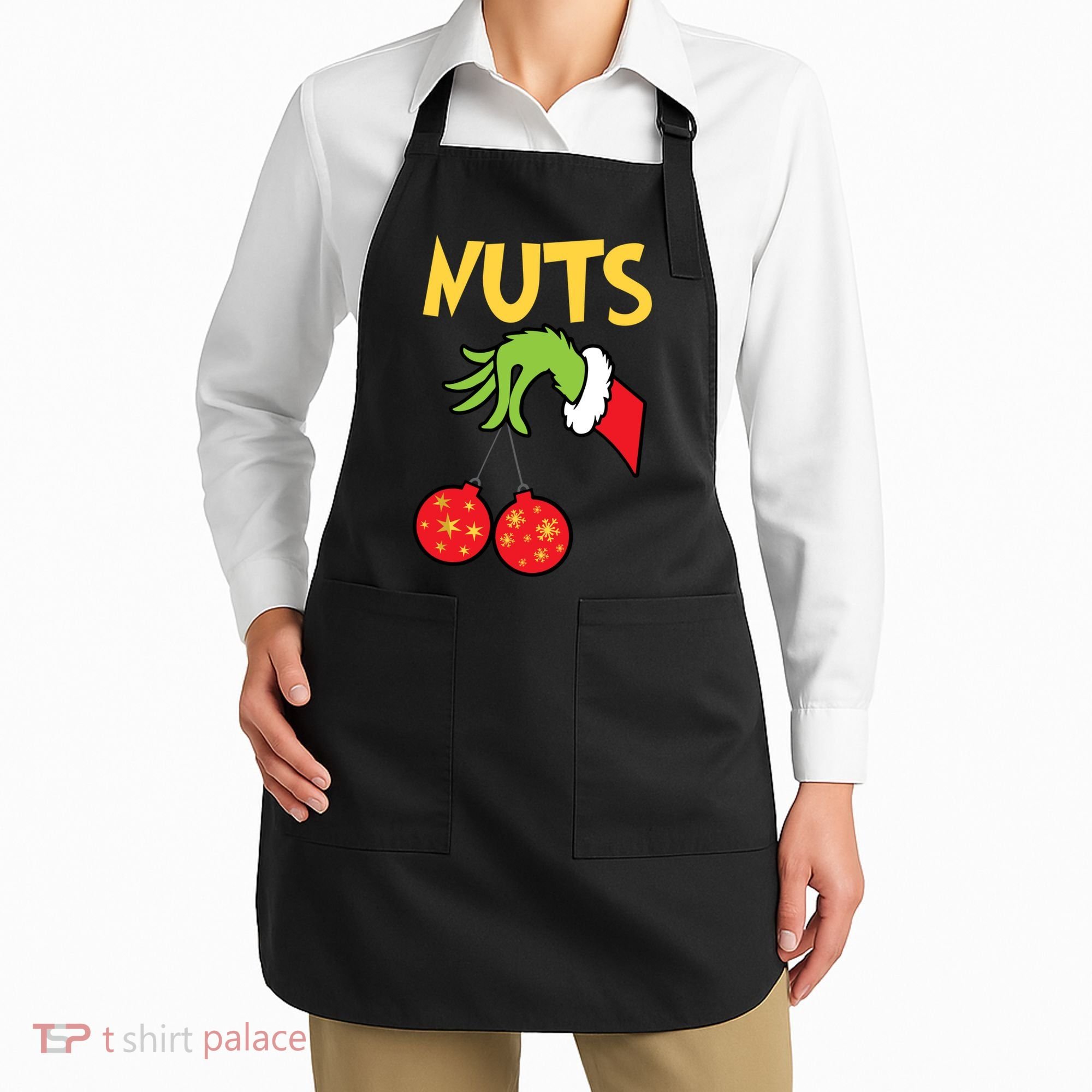 Chest Nuts Matching Chestnuts Funny Christmas Couples Nuts Apron